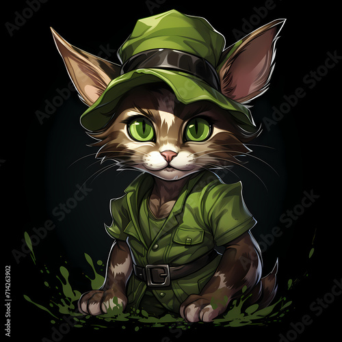 Beautiful cute cat water co...