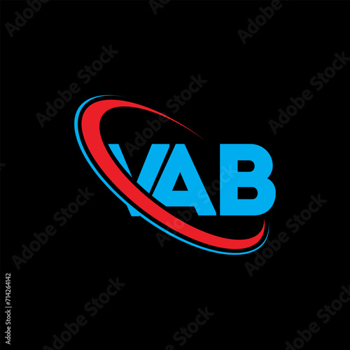 VAB logo. VAB letter. VAB letter logo design. Intitials VAB logo linked with circle and uppercase monogram logo. VAB typography for technology, business and real estate brand. photo