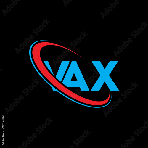 VAX logo. VAX letter. VAX letter logo design. Intitials VAX logo linked with circle and uppercase monogram logo. VAX typography for technology, business and real estate brand.