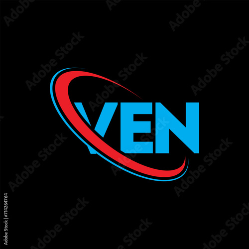 VEN logo. VEN letter. VEN letter logo design. Initials VEN logo linked with circle and uppercase monogram logo. VEN typography for technology, business and real estate brand.