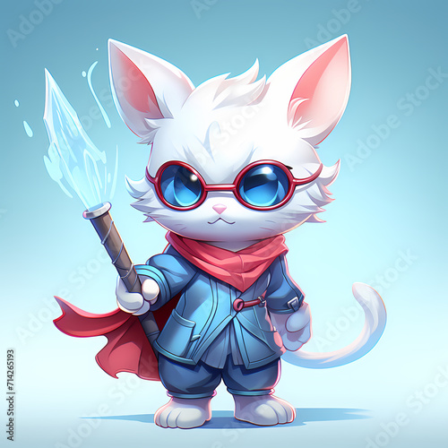 Beautiful cute cat water co...