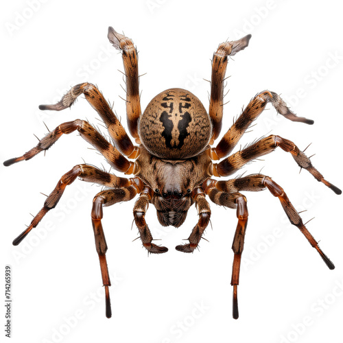 A big tarantula spider on a transparent background png isolated