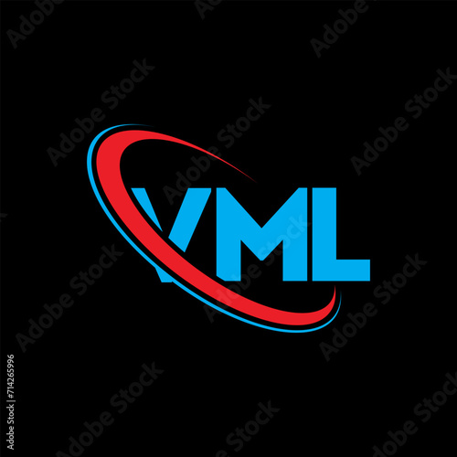 VML logo. VML letter. VML letter logo design. Initials VML logo linked with circle and uppercase monogram logo. VML typography for technology, business and real estate brand. photo