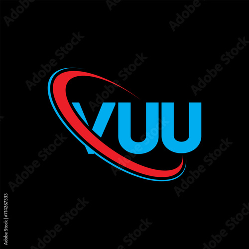 VUU logo. VUU letter. VUU letter logo design. Initials VUU logo linked with circle and uppercase monogram logo. VUU typography for technology, business and real estate brand.
