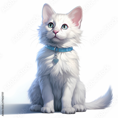 A cute cat face watercolor ...