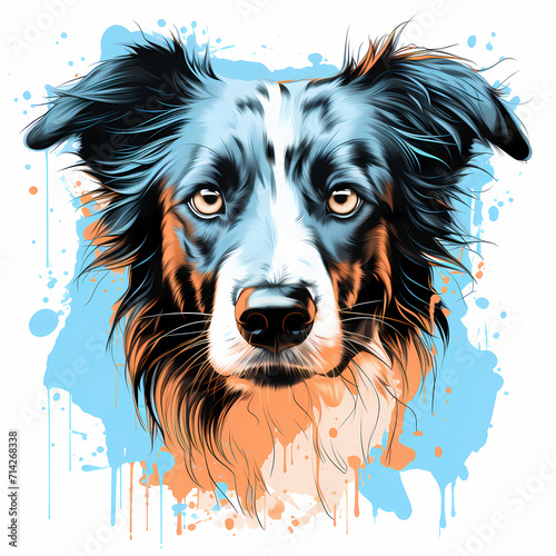 Beautiful cute dog water co...