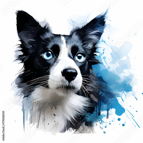 Beautiful cute dog water co...