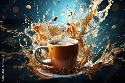 Splash themed cup of coffee