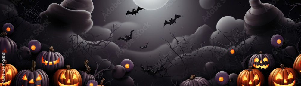 Spooky halloween banner