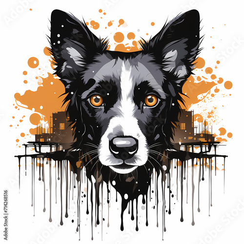 Beautiful cute dog water co...