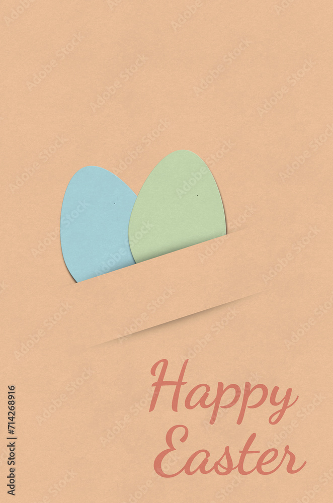 Paper cut with dyed eggs. Illustration for Easter, greeting card. Paper cut with dyed eggs. Illustration for Easter, greeting card.