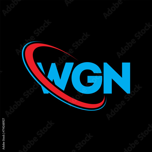 WGN logo. WGN letter. WGN letter logo design. Initials WGN logo linked with circle and uppercase monogram logo. WGN typography for technology, business and real estate brand.