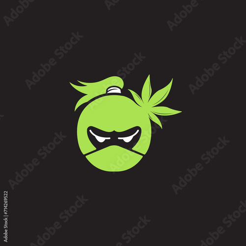 Ninja cannabis logo, green ninja logo, ninja hemp icon