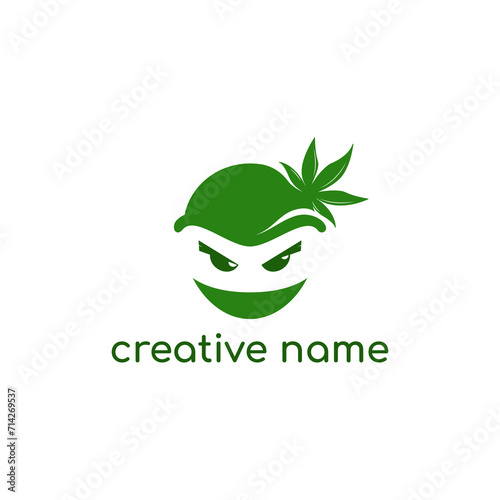 Ninja cannabis logo, green ninja logo, ninja hemp icon
