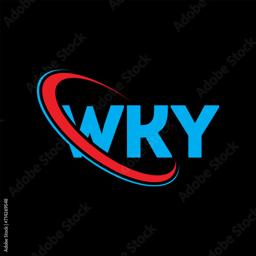 WKY logo. WKY letter. WKY letter logo design. Initials WKY logo linked with circle and uppercase monogram logo. WKY typography for technology, business and real estate brand. photo