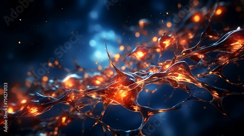 Abstract Particle Background - Network Mess Futuristic Neurons Cells Concept
