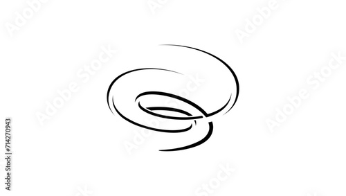 vortex logo, black isolated silhouette