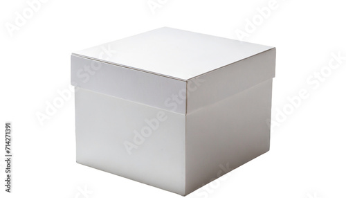 Blank white box isolated on transparent background. 3d rendering. © shabbir