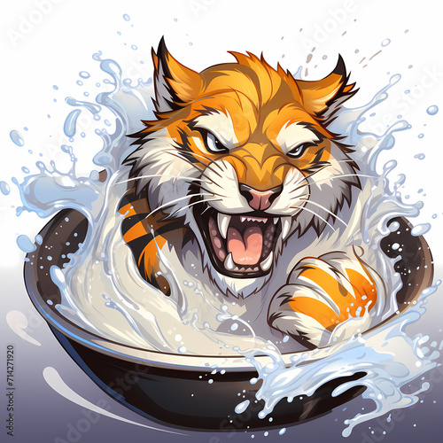 Beautiful cat in water wate...