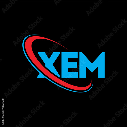 XEM logo. XEM letter. XEM letter logo design. Initials XEM logo linked with circle and uppercase monogram logo. XEM typography for technology, business and real estate brand. photo