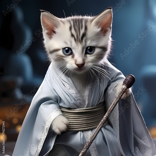 Beautiful cute cat water co...