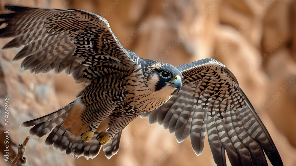 Fototapeta premium a bird of prey is flying in the air