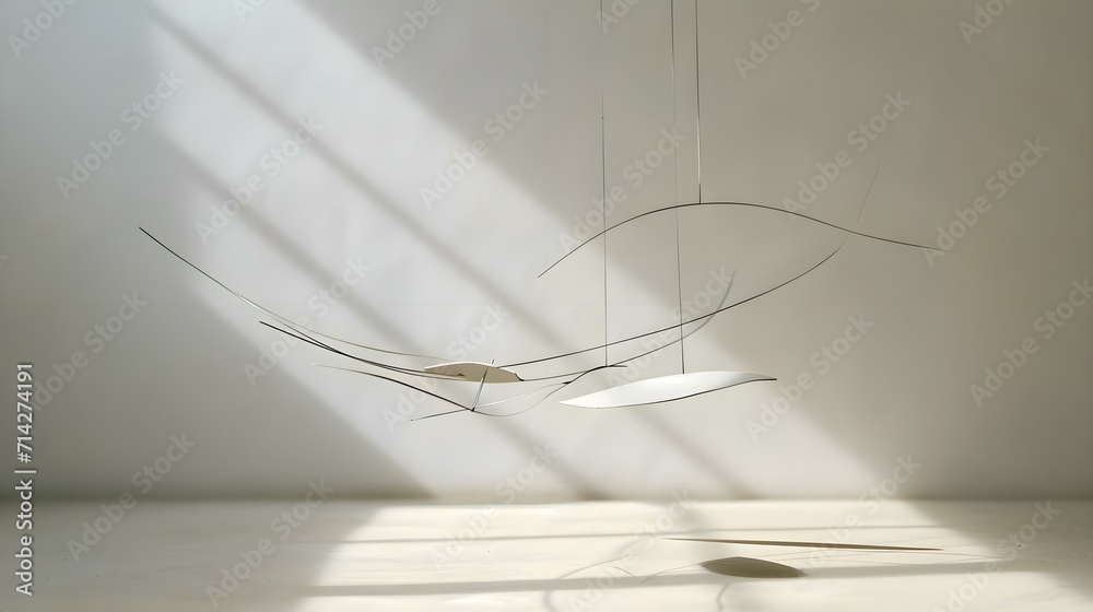 a suspended light fixture in a white room a suspended light fixture in a white room