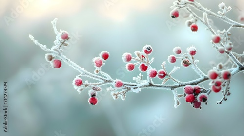 a close up of a branch with red berries on it