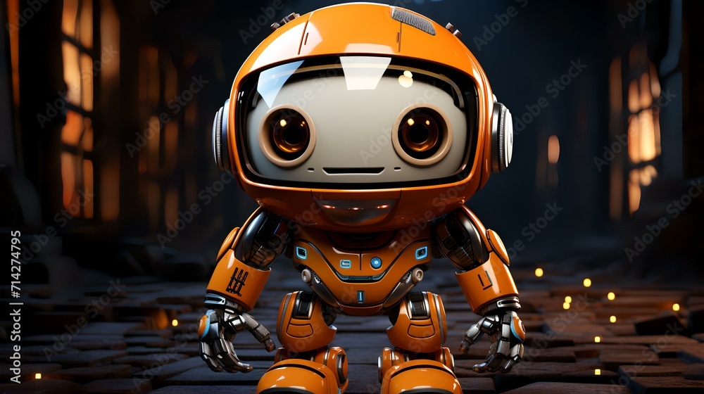 Beautiful Cute Robot on a Transparent Background Beautiful Cute Robot on a Transparent Background