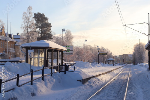 railway station in winter