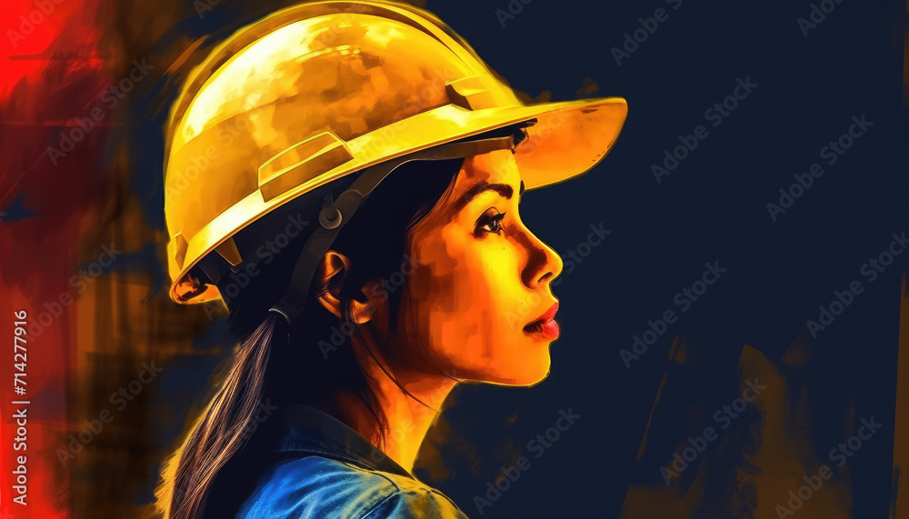 Symbolic female worker portrait for labour day sharing Symbolic female worker portrait for labour day sharing