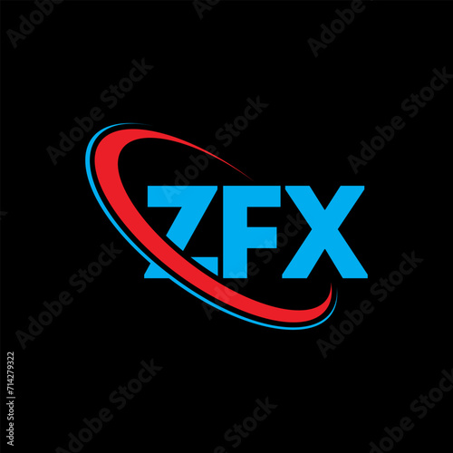 ZFX logo. ZFX letter. ZFX letter logo design. Initials ZFX logo linked with circle and uppercase monogram logo. ZFX typography for technology, business and real estate brand. photo