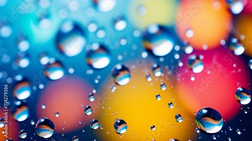 Colorful Water Bubbles Macro Background AI Generated