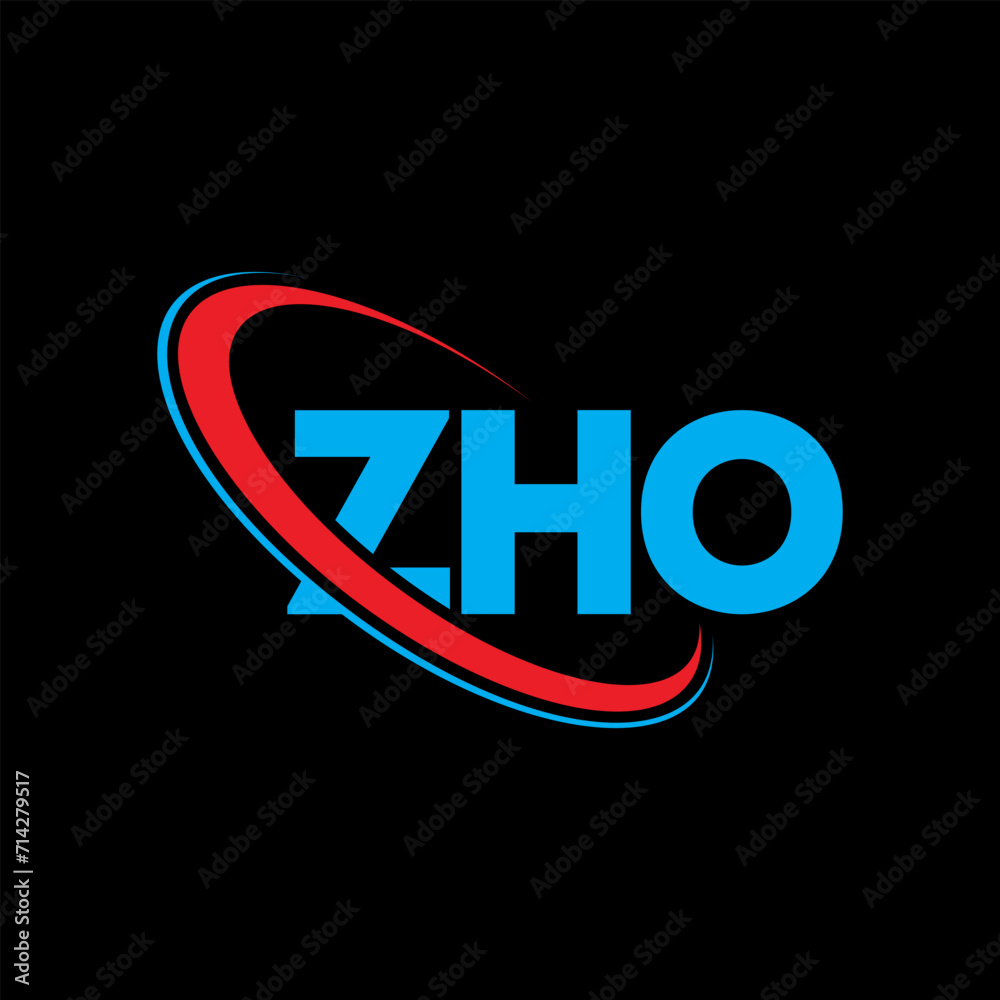 ZHO logo. ZHO letter. ZHO letter logo design. Initials ZHO logo linked with circle and uppercase monogram logo. ZHO typography for technology, business and real estate brand.