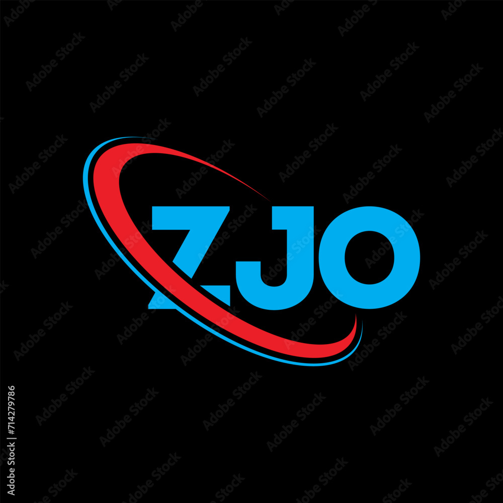 ZJO logo. ZJO letter. ZJO letter logo design. Initials ZJO logo linked with circle and uppercase monogram logo. ZJO typography for technology, business and real estate brand.