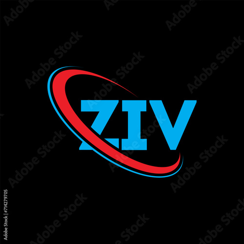 ZIV logo. ZIV letter. ZIV letter logo design. Initials ZIV logo linked with circle and uppercase monogram logo. ZIV typography for technology, business and real estate brand. photo