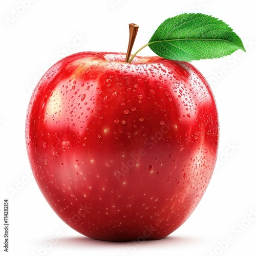  ripe red apple on a white background