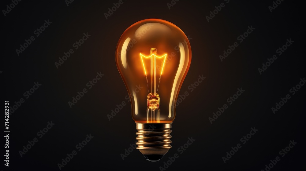 An electric light bulb on a dark background. An electric light bulb on a dark background.