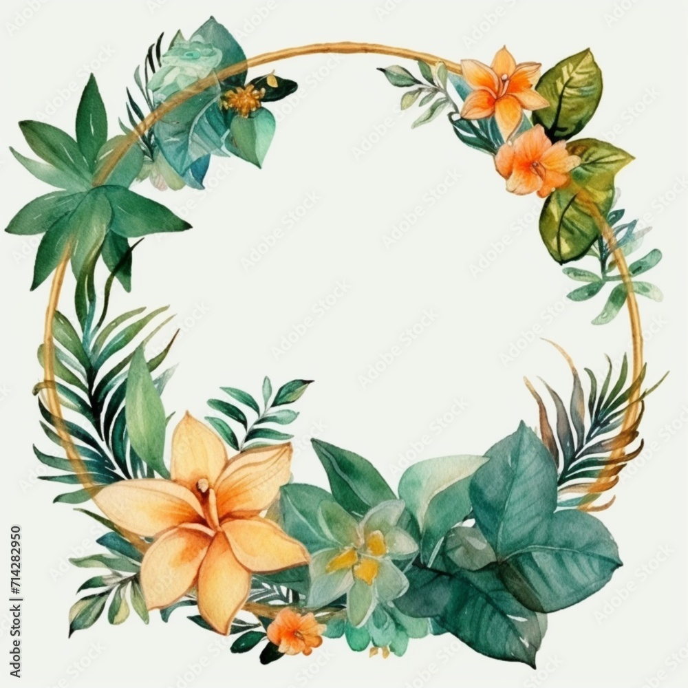 Amazing tropical leaves flowers border photo frame clipart picture Amazing tropical leaves flowers border photo frame clipart picture