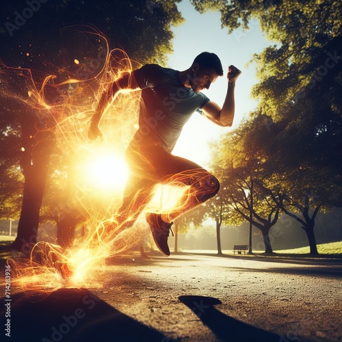 Fitness Motivation Dynamic Workout in the Park  © Cem