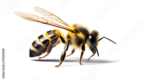 Bee on white background