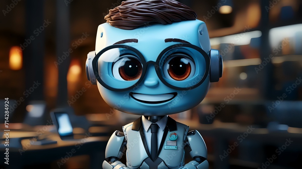 Cute Robot Consultant Cut-Out - Digital Help and Assistance Cute Robot Consultant Cut-Out - Digital Help and Assistance