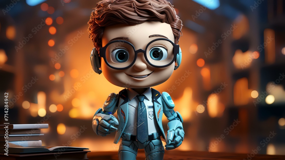 Cute Robot Consultant Cut-Out - Digital Help and Assistance Cute Robot Consultant Cut-Out - Digital Help and Assistance