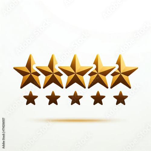 Minimalist schematic of five golden stars in a row, symbolizing luxury rating