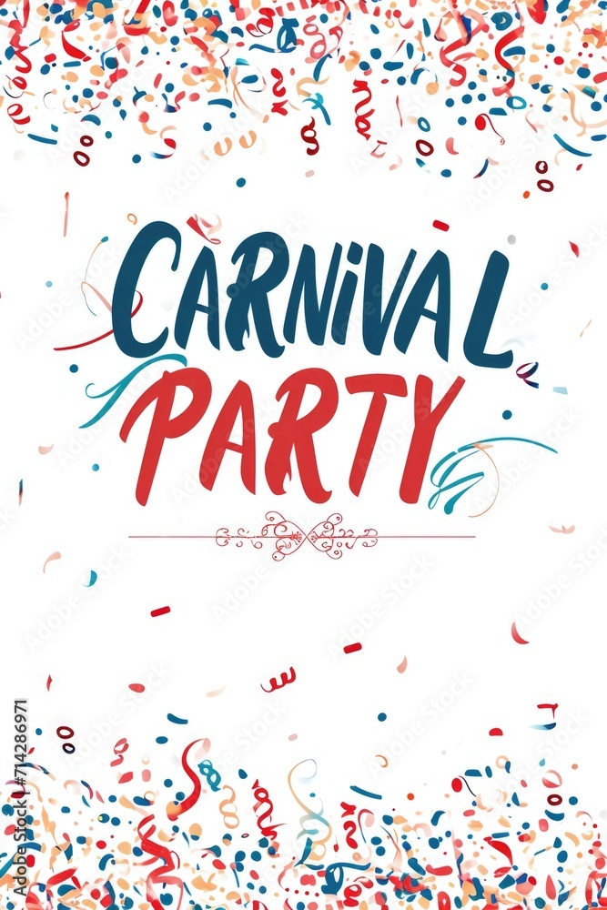 Festive Carnival Party Typography Design for Card and Banner Backgrounds Festive Carnival Party Typography Design for Card and Banner Backgrounds