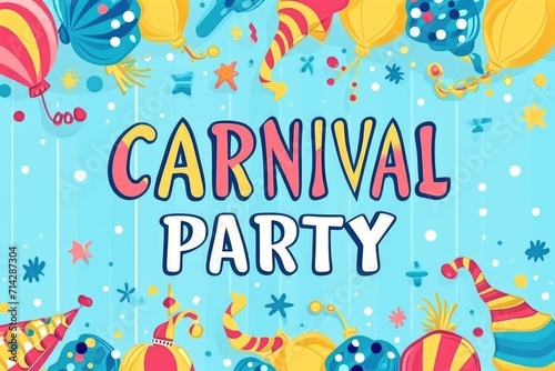 Carnival Celebration Text Design on Festive Background for Cards and Banners © Ivy