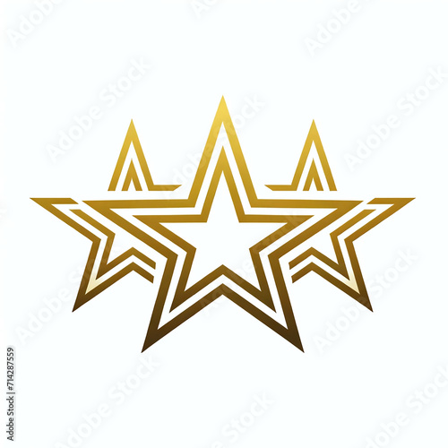 Golden stars in a schematic design, symbolizing distinct, high-quality rating