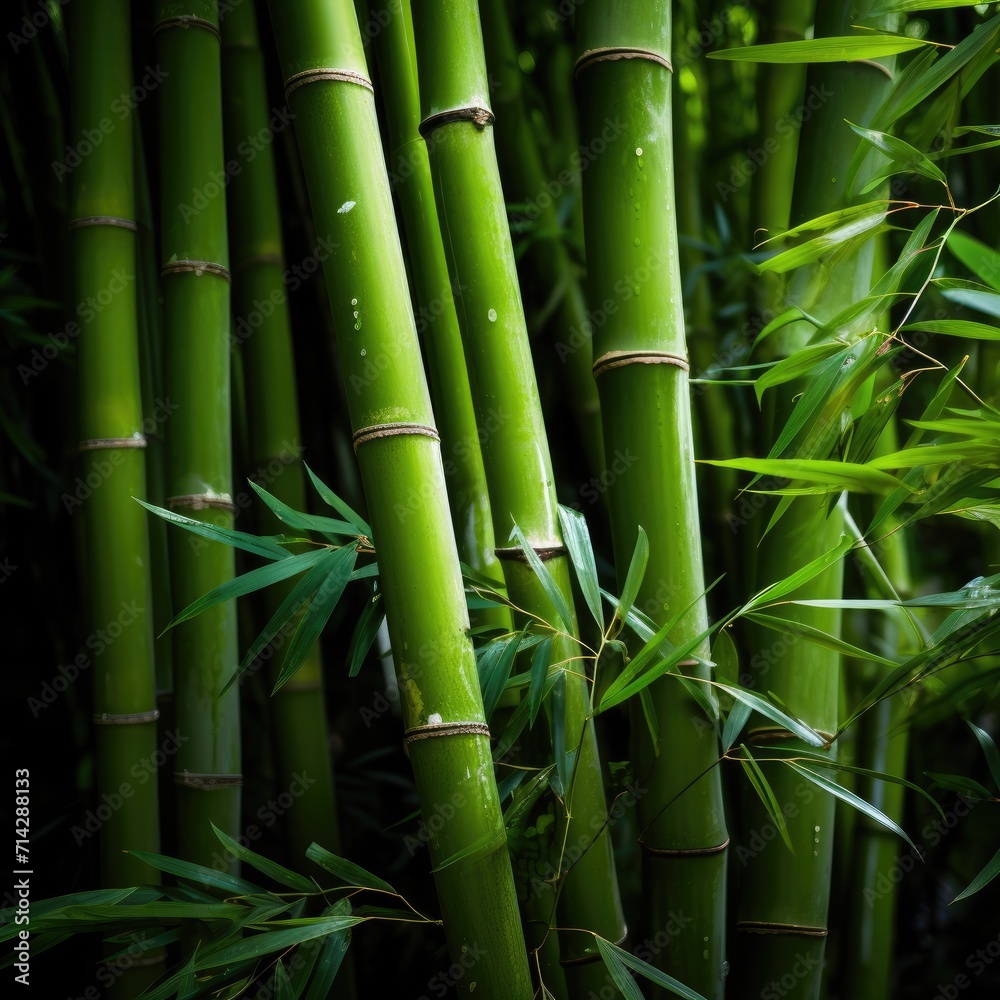 Fototapeta premium Bamboo forest in the light of the sun, background