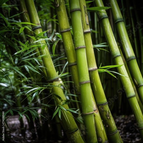 Bamboo forest in the light of the sun, background