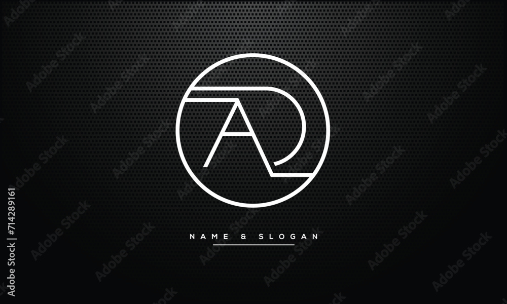 AD or DA Alphabet letters logo icon monogram